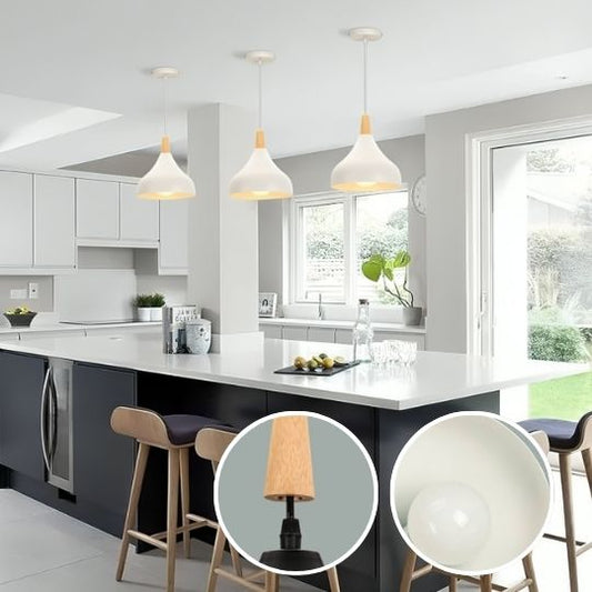 suspension luminaire blanc cuisine chaises- fenêtres Luminaire Vogue